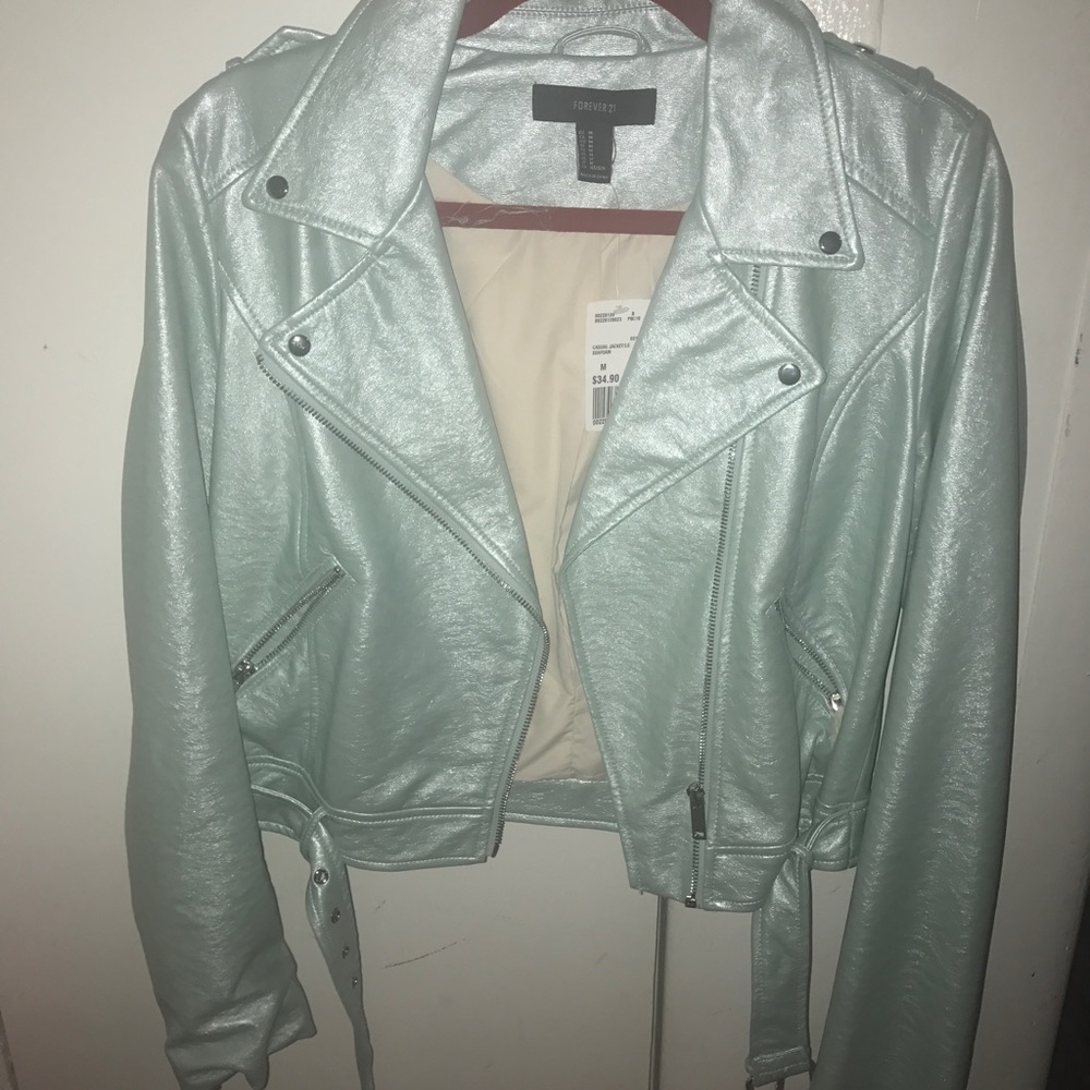 Forever 21 metallic leather jacket